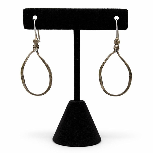 Silpada Jewelry - Silpada 925 Sterling Silver Hammered Teardrop Oval Drop Earrings Boho Minimalist